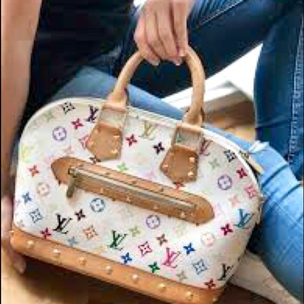 🔥Louis Vuitton Monogram Multicolor Blanc LIMITED Edition BAG Purse satchel